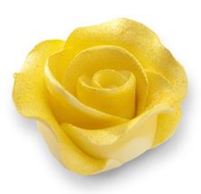 Picture of GOLD ROSE LARGE 6 X 3.5CM EDIBLE HAND MADE FLOWER CAKE TOPPE